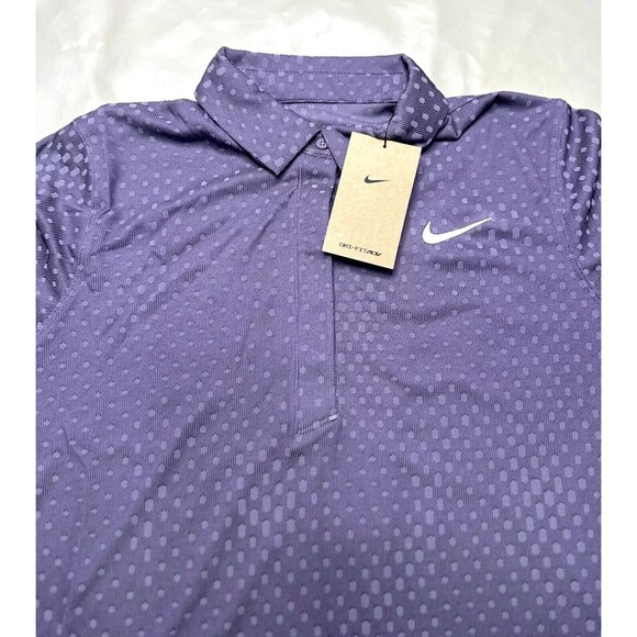 Nike Dri-FIT ADV Tour Jacquard Purple Golf Polo textured FQ3056 553 Women Small - Picture 8 of 11